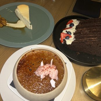 Madam - Earl Grey Crème Brûlée , Death by Chocolate Cake & Basque Cheesecake - New American Near Me - Birmingham, Michigan Madam - Earl Grey Crème Brûlée , Death by Chocolate Cake & Basque Cheesecake - New American Near Me - Birmingham, Michigan