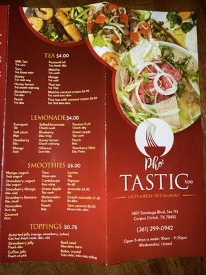 Menu photo 1 Pho Tastic Too Corpus Christi, TX