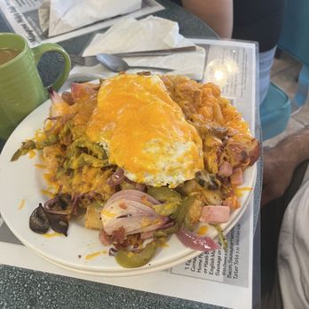 Mangrove Mike's - Kitchen Sink Tator Tot Tower - Breakfast & Brunch Near Me - Islamorada, Florida Mangrove Mike's - Kitchen Sink Tator Tot Tower - Breakfast & Brunch Near Me - Islamorada, Florida