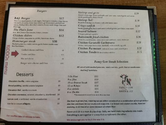 Menu photo 2 Raven & Lily Restaurant Somerville, TN