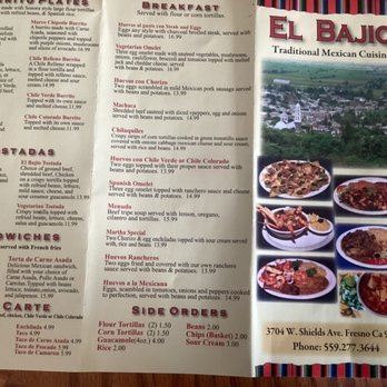 El Bajio - Menu pg 1 - Mexican Near Me - Fresno, California El Bajio - Menu pg 1 - Mexican Near Me - Fresno, California