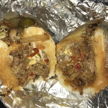Philadelphia Grille - The works with cherry peppers with hot sauce on the side. Sooooo good. - American Near Me - Brooklyn, New York