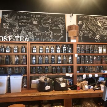 Whiting Coffee - Loose tea wall - Coffee Roasteries Near Me - Albuquerque, New Mexico
