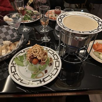 The Gibson - Delicious fondue with added veggies & chicken. And the wedge salad without blue cheese was perfect. - American Near Me - Dallas, Texas