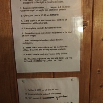 Freemons Ranch - Rules for cabin as of 8/22/19 - Creede, Colorado