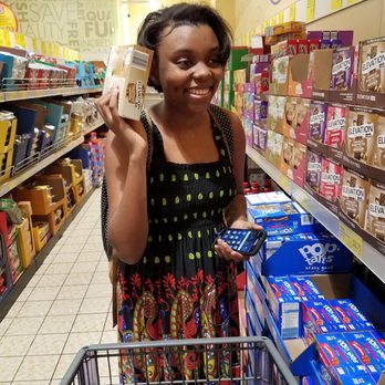 ALDI - The Heiress Apparent is shaking protein bars to see if they were crunchy or soft. - Grocery Near Me - Chicago, Illinois