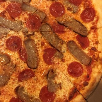N & D Pizza - large pepperoni pie - see the half pepperonis?? - Pizza Near Me - Brooklyn, New York N & D Pizza - large pepperoni pie - see the half pepperonis?? - Pizza Near Me - Brooklyn, New York