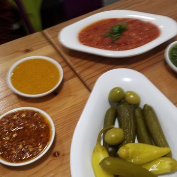 Aviv Hummus Bar - Different sauces and pickle. Full yelp review: https://bit.ly/2TP77P1 - Falafel Near Me - Seattle, Washington Aviv Hummus Bar - Different sauces and pickle. Full yelp review: https://bit.ly/2TP77P1 - Falafel Near Me - Seattle, Washington