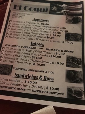 Menu photo 4 El Coqui Austin, TX Menu photo 4 El Coqui Austin, TX