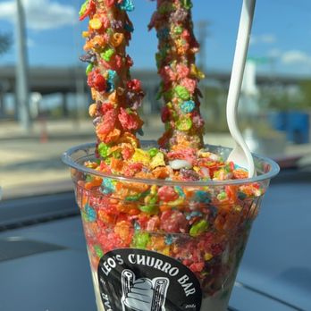 Leo’s Churro Bar - Fruity Pebbles Churro Sundae - Desserts Near Me - Fort Worth, Texas Leo’s Churro Bar - Fruity Pebbles Churro Sundae - Desserts Near Me - Fort Worth, Texas