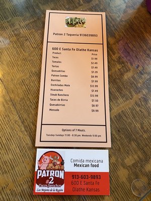 Menu photo 1 Patron 2 Tacos Jarochos Olathe, KS Menu photo 1 Patron 2 Tacos Jarochos Olathe, KS