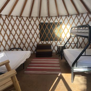 Headquarters Campground - The inside of the yurt. - Campgrounds Near Me - Kernville, California