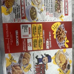 Menu from the front