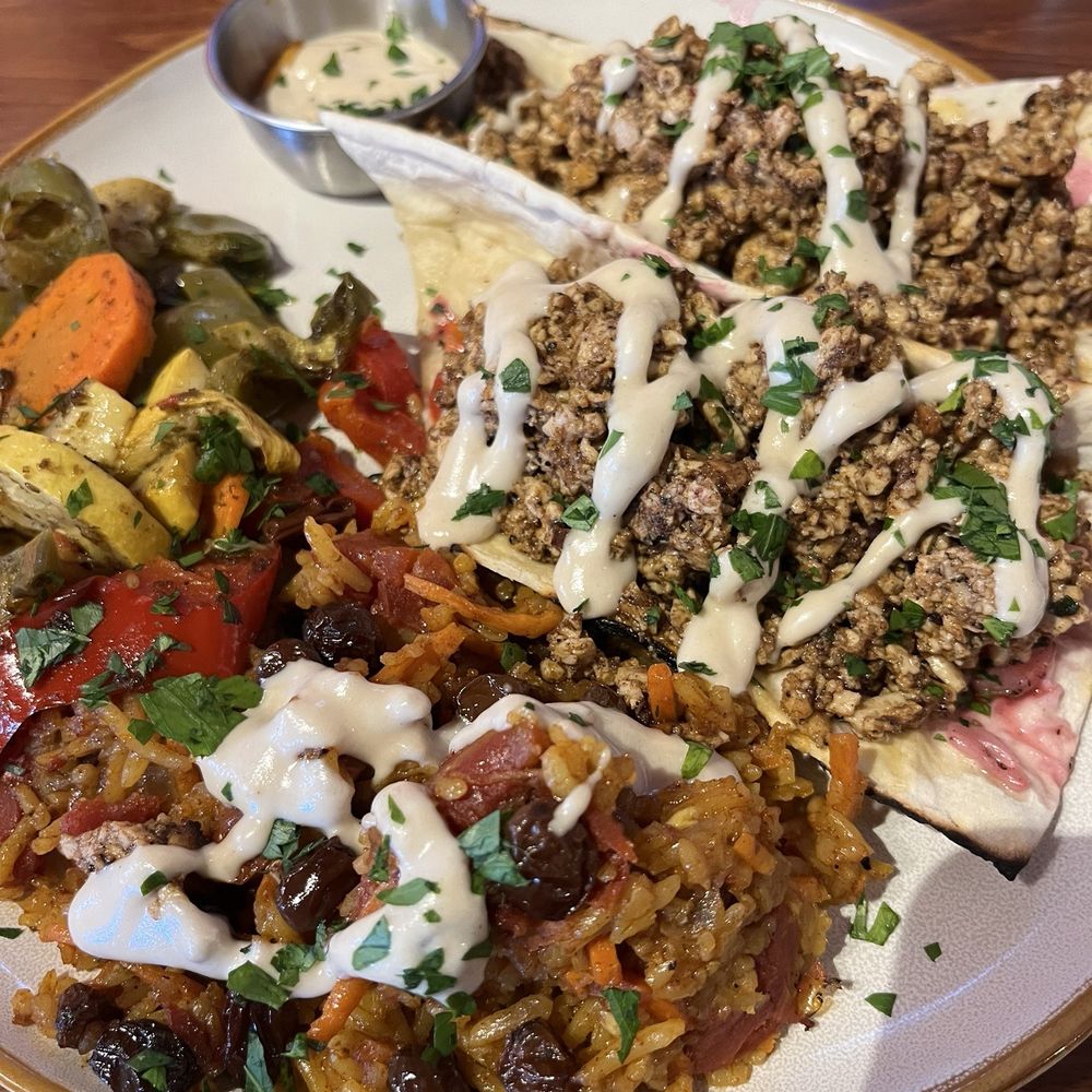 The Earth Oven - Mushroom shawarma - Mediterranean Near Me - Taos, New Mexico