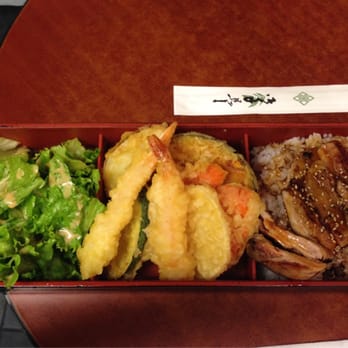 Geta - Teriyaki over rice with mixed tempura, side salad, and miso soup. - Japanese Near Me - Oakland, California Geta - Teriyaki over rice with mixed tempura, side salad, and miso soup. - Japanese Near Me - Oakland, California