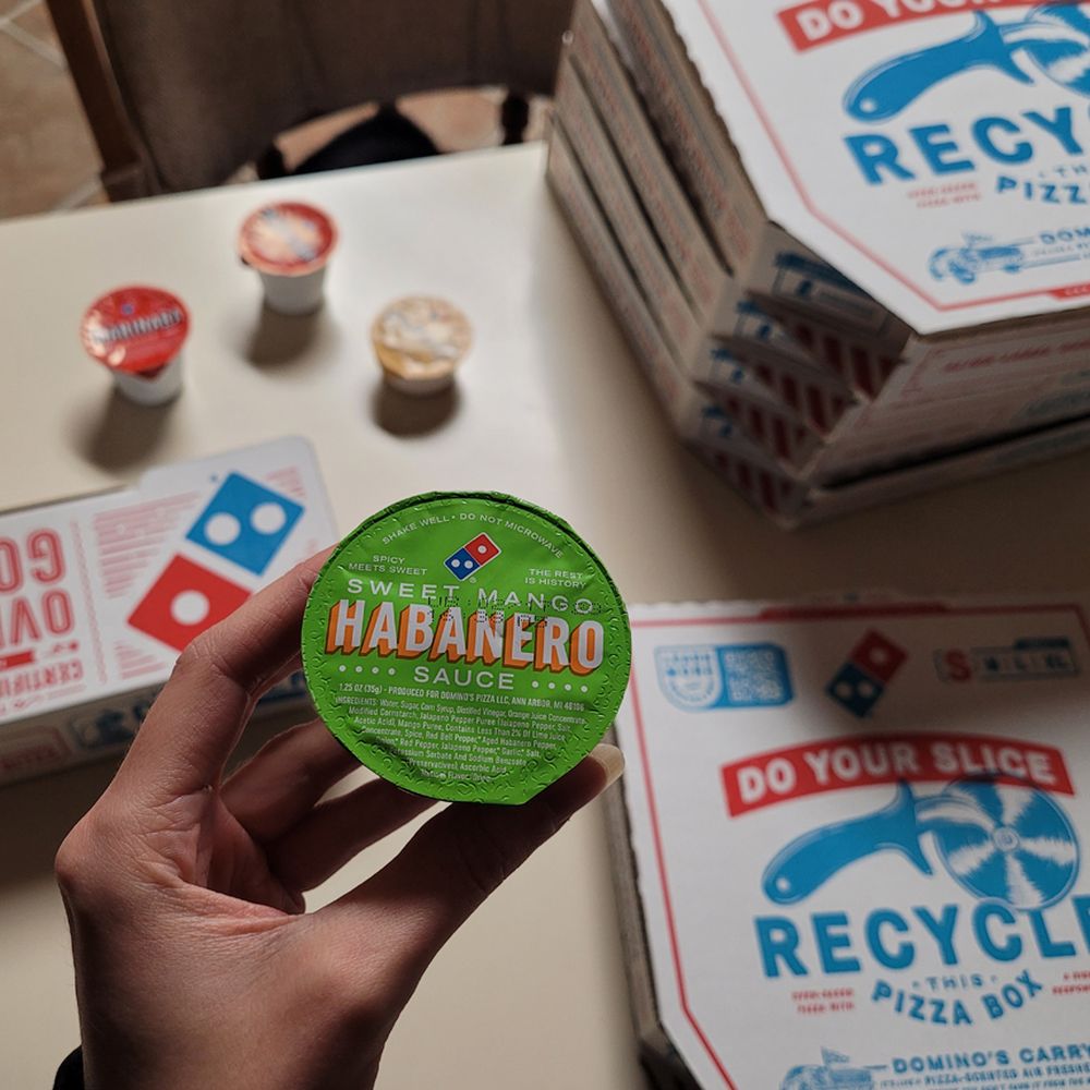 Domino's Pizza - Spicy boy sauce! It definitely met all them expectations. A bit on the sweet side though. ^_^ - Pizza Near Me - Grain Valley, Missouri