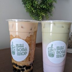 Emm Boba Shop - Brown Sugar Bubble Tea & Strawberry Matcha Latte