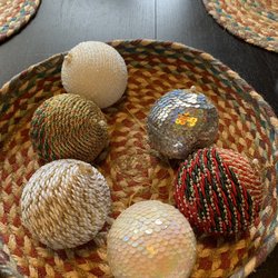 Gulfside Hospice Thrift Store - Beautiful beaded/braided/sequined ornaments at $.69 each.