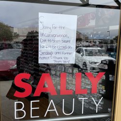 Sally Beauty - A hand written note saying they're closed. Who does that??