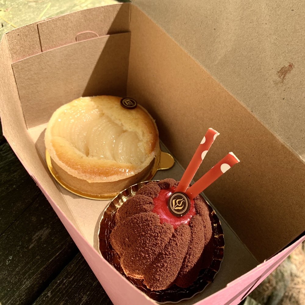 La Tulipe Desserts - Open:(Apple+Almond & The 'Manjari' W/The Richest Chocolate Mousse & A Raspberry Gelatin-esque Center- Which I Didn't Appreciate) - Bakeries Near Me - Mount Kisco, New York