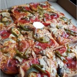 Falbo's Pizzeria - Can't go wrong with a pepperoni, mushroom, and pepper pizza