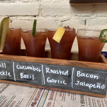 Mom's Restaurant - Bloody Mary sampler! Dill was the best! This was enough for two of us to share. - Breakfast & Brunch Near Me - Chico, California Mom's Restaurant - Bloody Mary sampler! Dill was the best! This was enough for two of us to share. - Breakfast & Brunch Near Me - Chico, California
