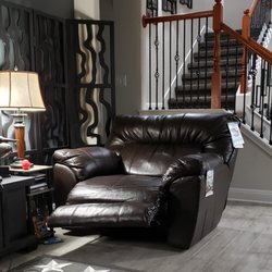 Overstock Furniture & Mattress - Left here with tags on since 2 weeks after we had this chair since the "steel frame" started bending days after it was delivered.