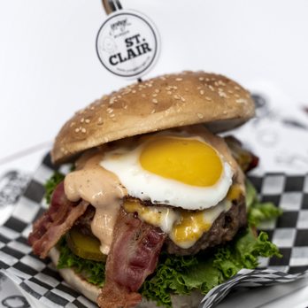 Yonge Burger - The St Clair & Yonge burger features bacon, cheese, and a sunny side fried egg - Burgers Near Me - North York, Ontario