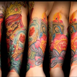 Calaveras Tattoo Studio - MuLTiPLe aWaRD WiNNiNG SLeeVe oN TaTToo SuPeR MoDeL GLoRia RYDaH FRoM ... TaTToo DeLuNa