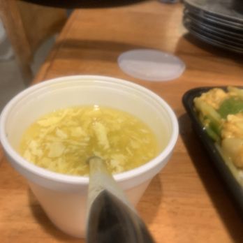 Golden Wok - Egg drop soup ! That was the portion they gave her . I think it should of been more in that container. - Chinese Near Me - Lantana, Florida Golden Wok - Egg drop soup ! That was the portion they gave her . I think it should of been more in that container. - Chinese Near Me - Lantana, Florida