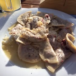 Col Taron - Beet ravioli with butter and smoked cheese