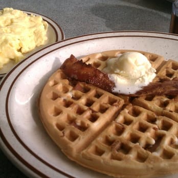 Peter's Cafe - Bacon waffle. NOM - American Near Me - Millbrae, California Peter's Cafe - Bacon waffle. NOM - American Near Me - Millbrae, California