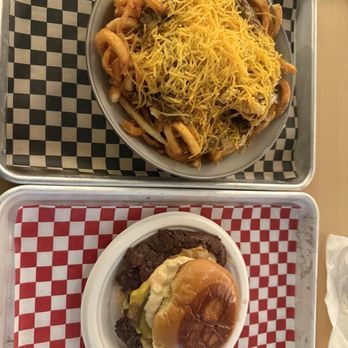 Smish Smash - Cheeseboiga + chili cheese curly fries - Burgers Near Me - San Francisco, California Smish Smash - Cheeseboiga + chili cheese curly fries - Burgers Near Me - San Francisco, California