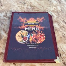 Front of menu