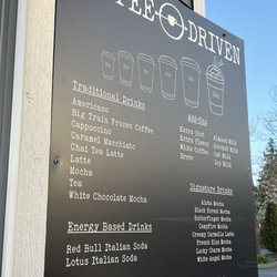 Coffee Driven - Current menu