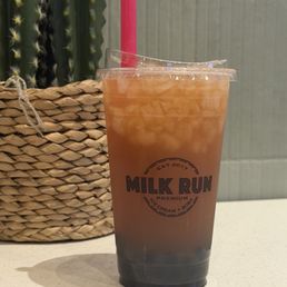 Pink Guava Jasmine Green Tea with boba Pink Guava Jasmine Green Tea with boba
