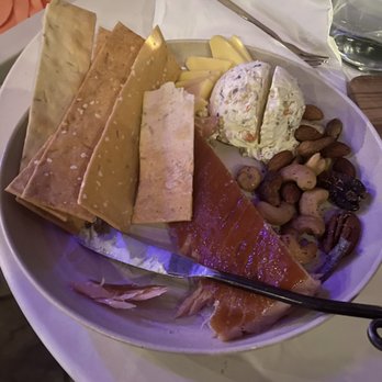 House Wine - Salmon plate - Wine Bars Near Me - Austin, Texas