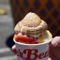 Strawberry Mint, Mango, and Pineapple Coconut Italian Ice with Toasted Meringue