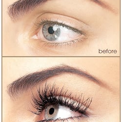 Lash Out Loud - Before and After with Novalash lash extensions