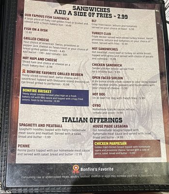 Menu photo 1 Bonfire Restaurant Leechburg, PA