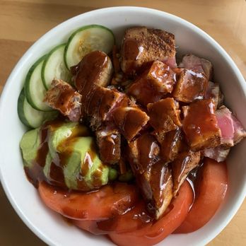 White Dog Black Cat Cafe - Ahi-tuna poke bowl - American Near Me - Green Bay, Wisconsin White Dog Black Cat Cafe - Ahi-tuna poke bowl - American Near Me - Green Bay, Wisconsin