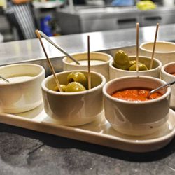 Asparagus Bar & Grill - Chilli sauce, garlic sauce and olives