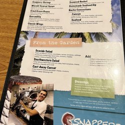 Snapperz Grill & Steam Bar of Emerald Isle - Menu