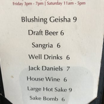 Wokcano - Happy Hour drinks. These prices all day Sunday and Monday. - Chinese Near Me - Valencia, California