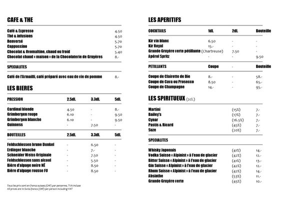 Menu photo 3 Gruyère Traditions Switzerland Gruyères, FR