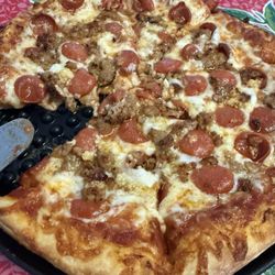 Medium Sausage, Pepperoni, Extra Cheese