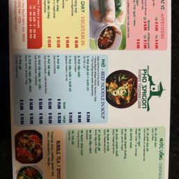 Menu as of Jan 2025