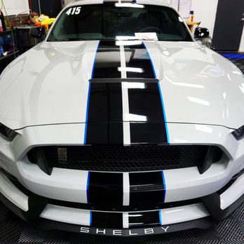 OzBraz - Picking up the car at Windows and Wheels after OzBraz finished the PPF and blue vinyl stripes. - Auto Customization Near Me - Chandler, Arizona