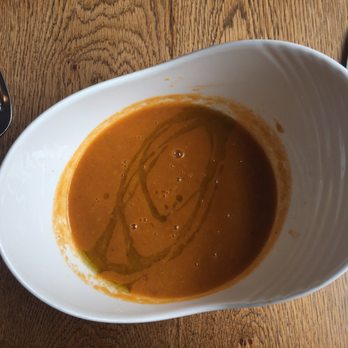 Olives Restaurant - Soup of the day: roasted tomatoes - Italian Near Me - London, XGL