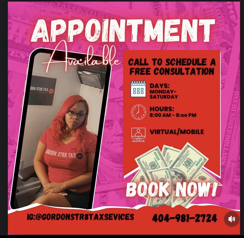 GORDON STR8 TAX SERVICES Atlanta, Tax Services Phone